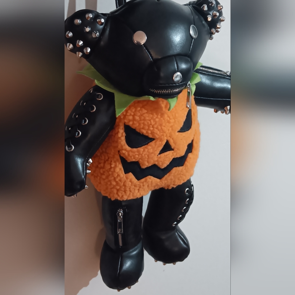 ❤️‍🔥SALE❤️‍🔥 Goth Teddy Pumpkin Backpack (New)